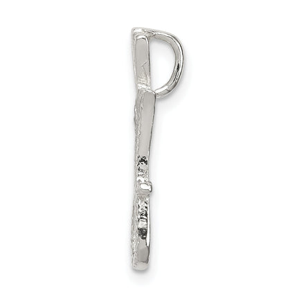 Sterling Silver Polished & Textured Letter J Initial Chain Slide