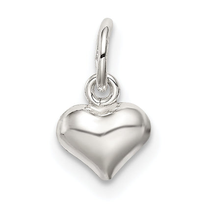 Sterling Silver Polished Puff Heart Charm