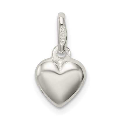Sterling Silver Polished Puff Heart Charm