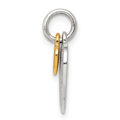 Sterling Silver Gold-Plated Textured Love Charm Pendant
