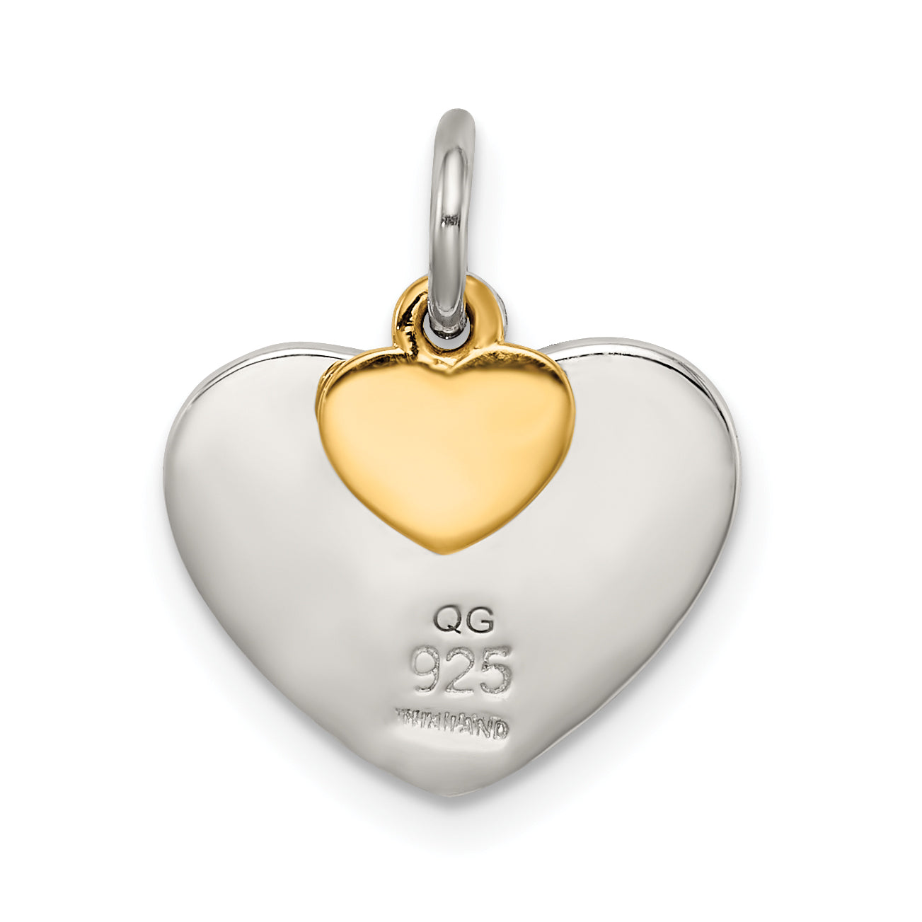Sterling Silver Gold-Plated Textured Love Charm Pendant