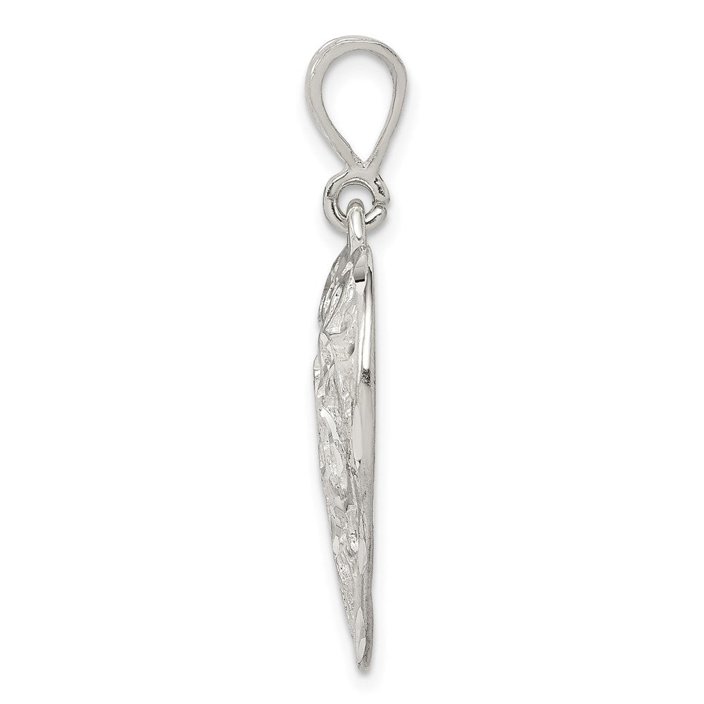 Sterling Silver Polished Filigree Heart Pendant