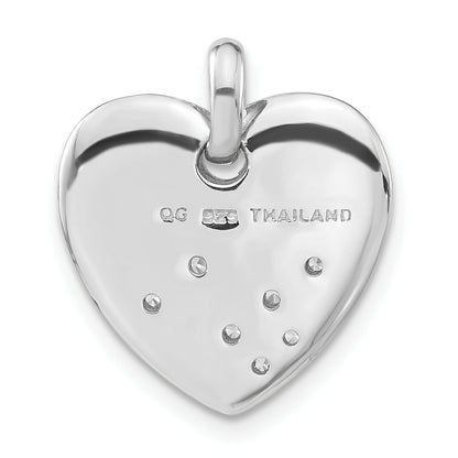 Sterling Silver Polished Cz Heart Pendant
