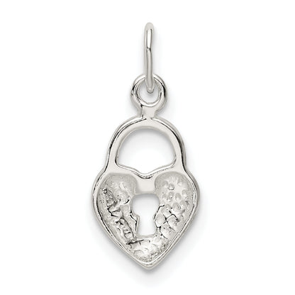 Sterling Silver Polished Heart Lock Charm
