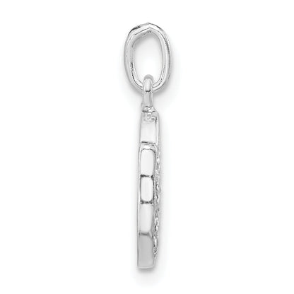 Sterling Silver Polished Cz Key Lock Charm