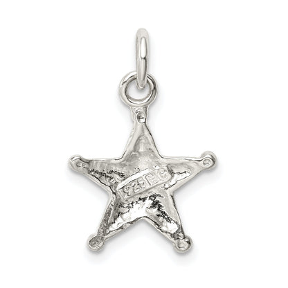 Sterling Silver Sheriff'S Badge Charm