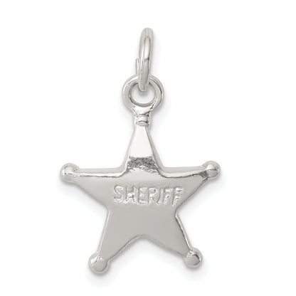 Sterling Silver Sheriff'S Badge Charm