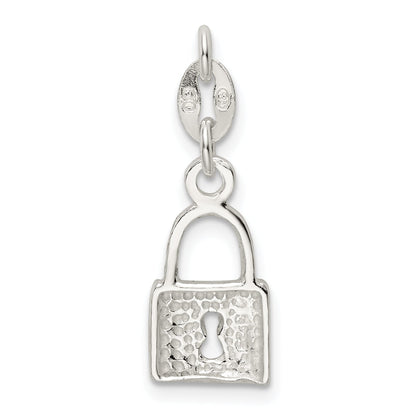 Sterling Silver Polished Lock & Key Charm
