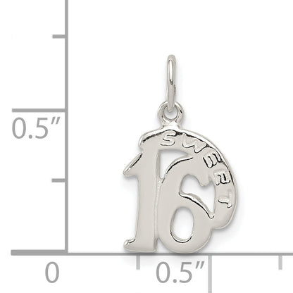 Sterling Silver Polished Sweet 16 Charm