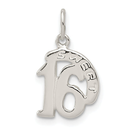 Sterling Silver Polished Sweet 16 Charm
