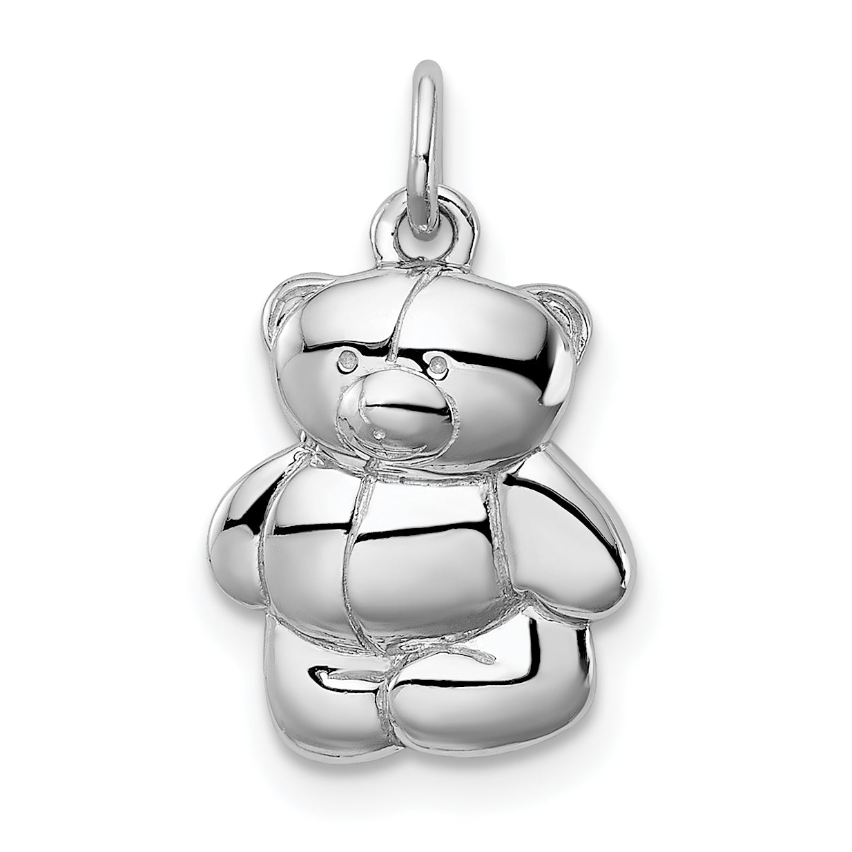 Sterling Silver Rhodium-Plated Teddy Bear Pendant