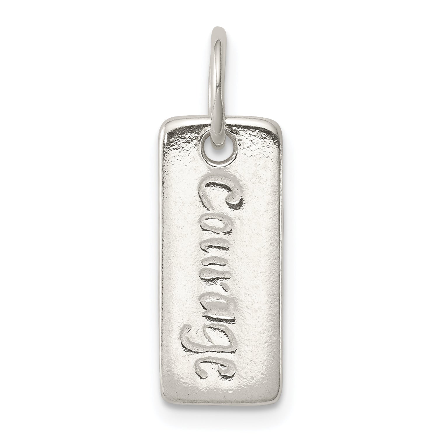 Sterling Silver Polished Courage/Survivor Reversible Charm