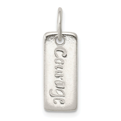 Sterling Silver Polished Courage/Survivor Reversible Charm