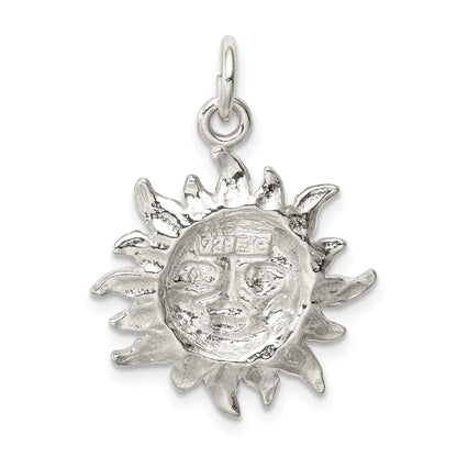 Sterling Silver Polished Sun Pendant