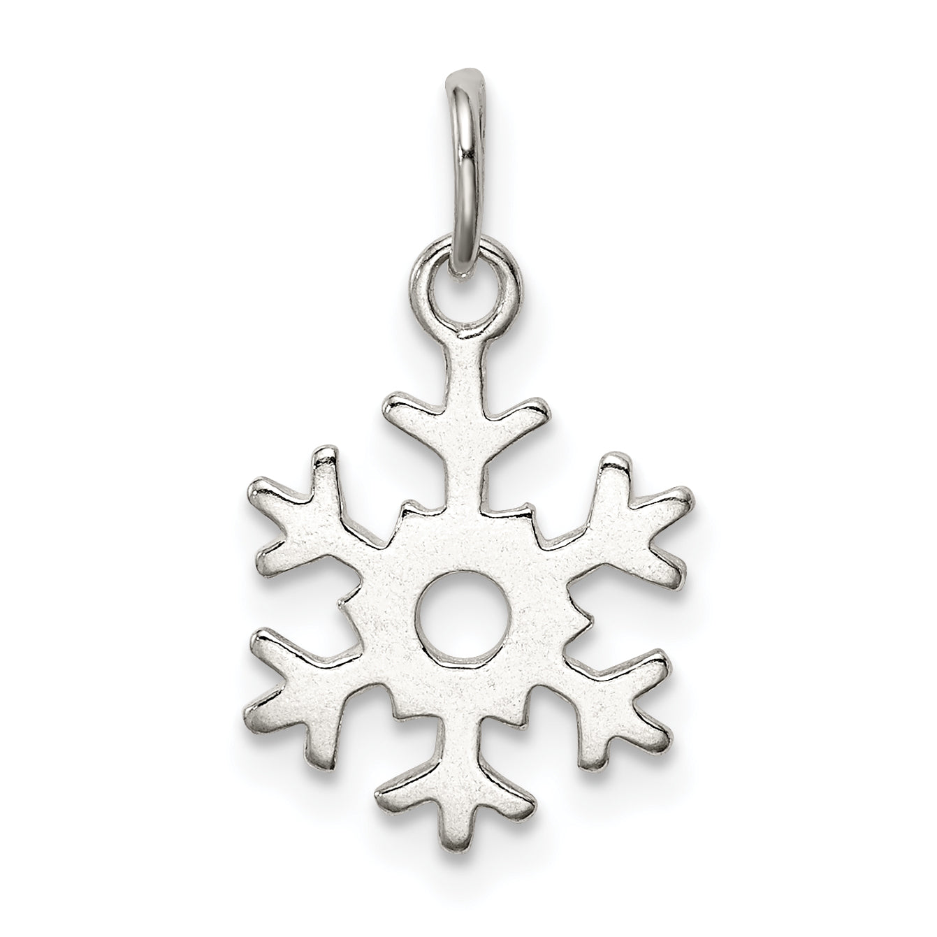 Sterling Silver Polished Snowflake Charm