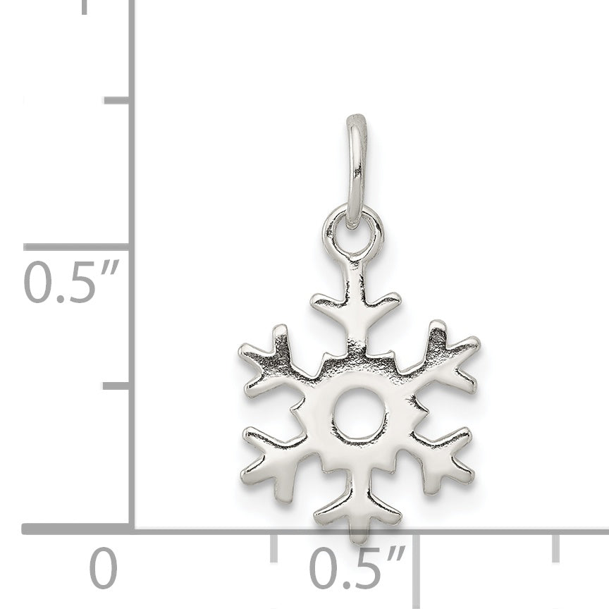 Sterling Silver Polished Snowflake Charm