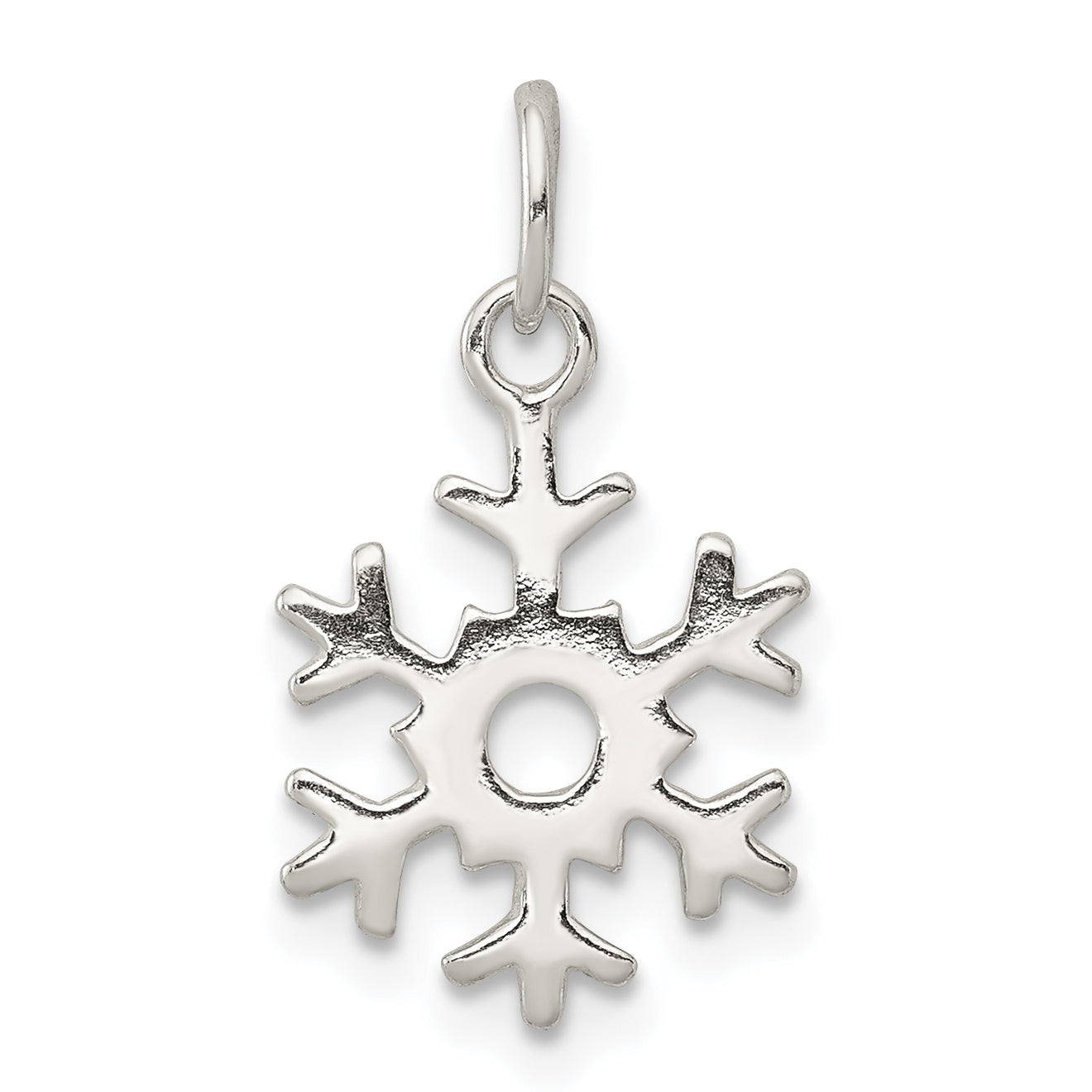 Sterling Silver Polished Snowflake Charm