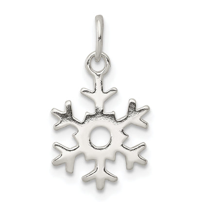 Sterling Silver Polished Snowflake Charm
