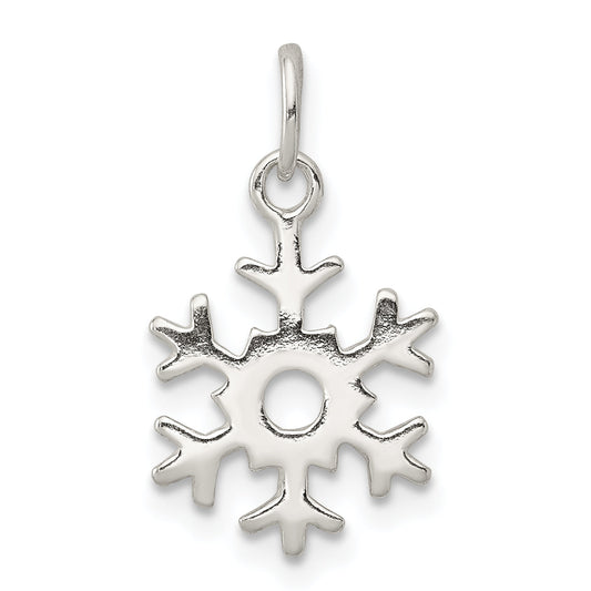 Sterling Silver Polished Snowflake Charm