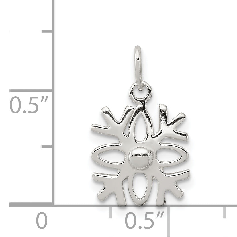 Sterling Silver Polished Snowflake Charm