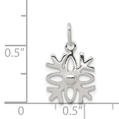 Sterling Silver Polished Snowflake Charm