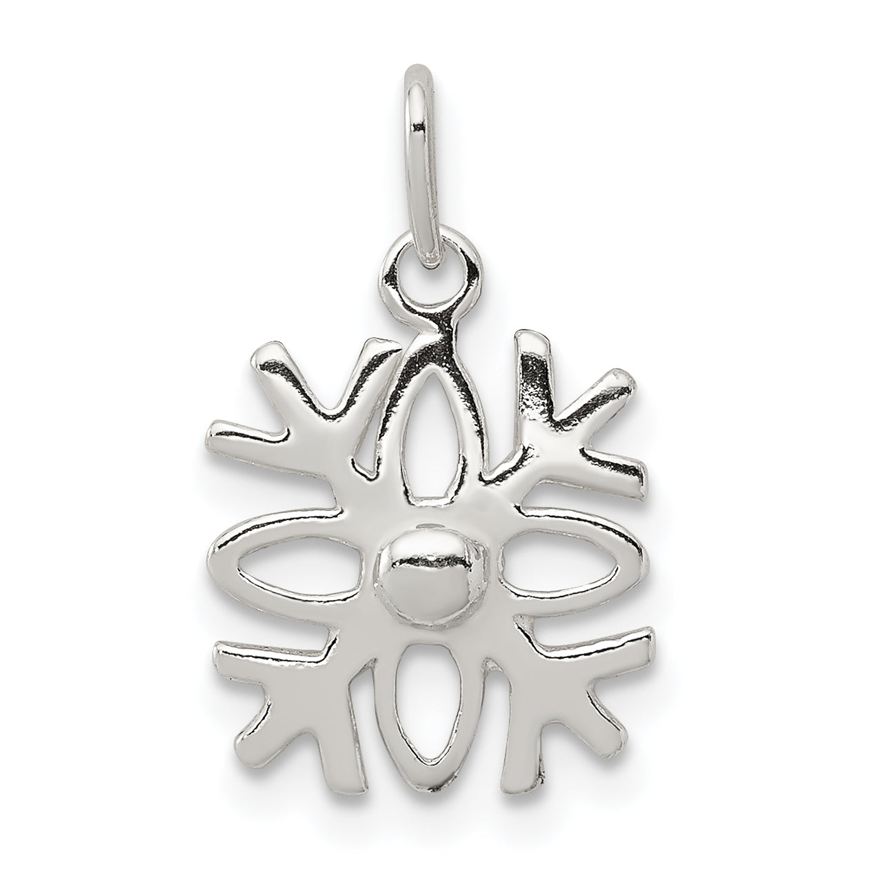 Sterling Silver Polished Snowflake Charm