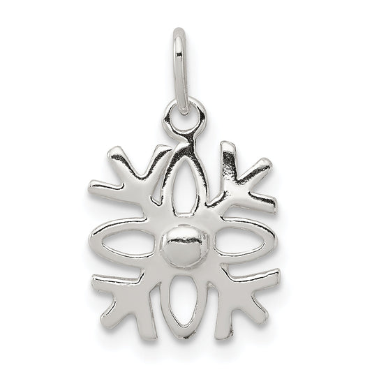 Sterling Silver Polished Snowflake Charm