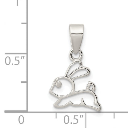 Sterling Silver Rhodium-Plated Polished Bunny Pendant