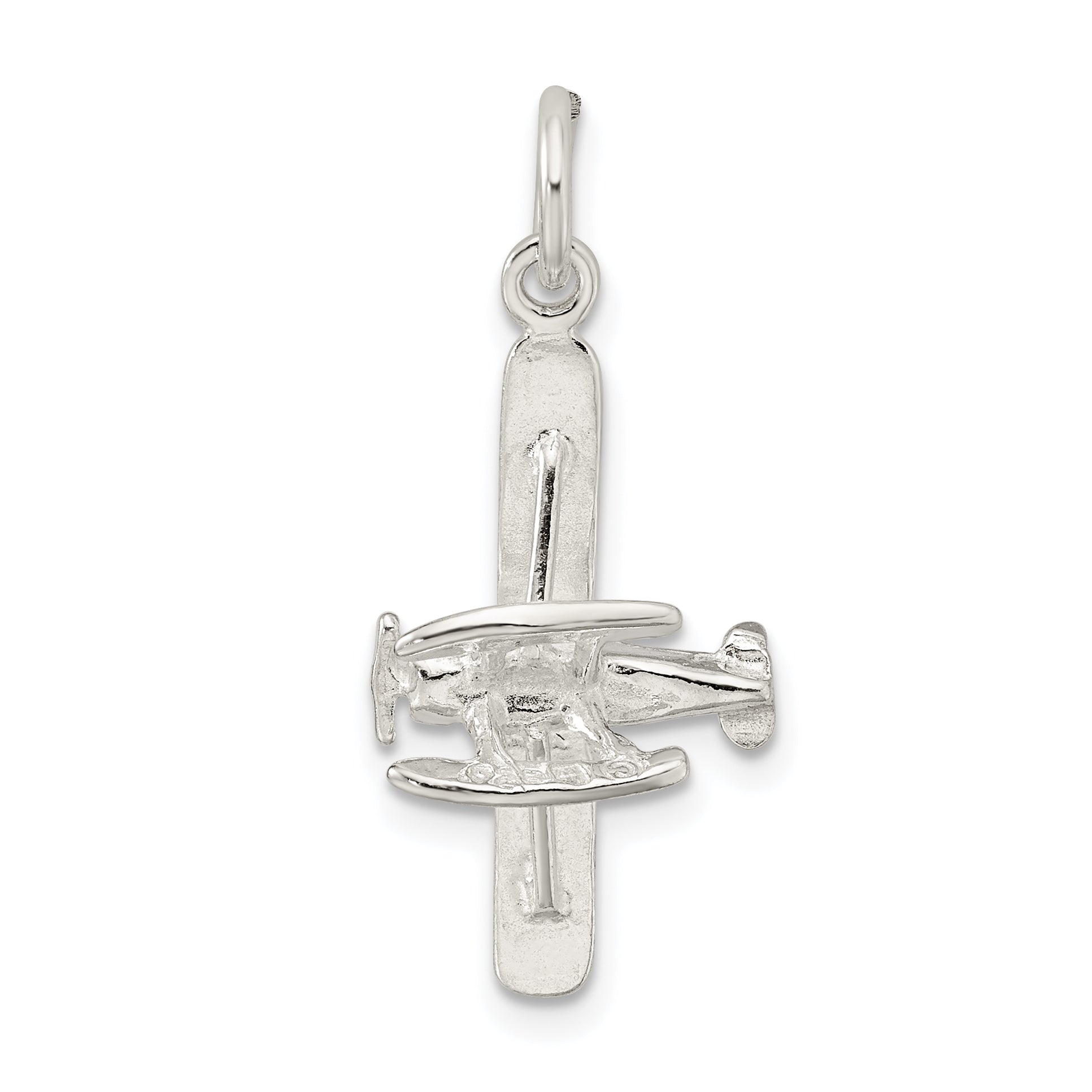 Sterling Silver Polished Floatplane Pendant