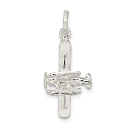 Sterling Silver Polished Floatplane Pendant