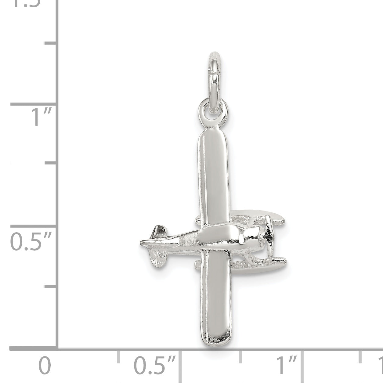 Sterling Silver Polished Floatplane Pendant