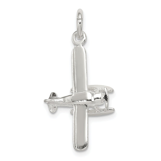 Sterling Silver Polished Floatplane Pendant