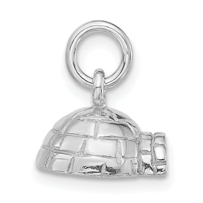 Sterling Silver 3-D Polished Igloo Pendant