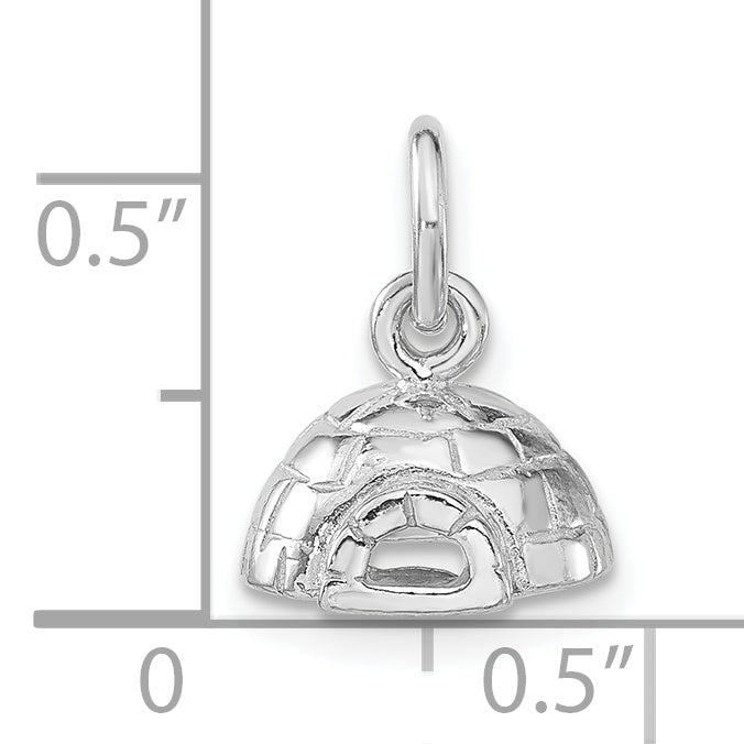 Sterling Silver 3-D Polished Igloo Pendant