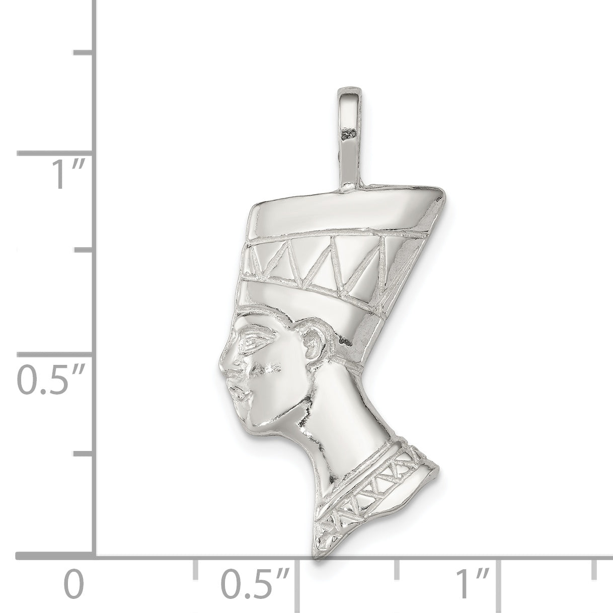 Sterling Silver Polished Nefertiti Head Pendant