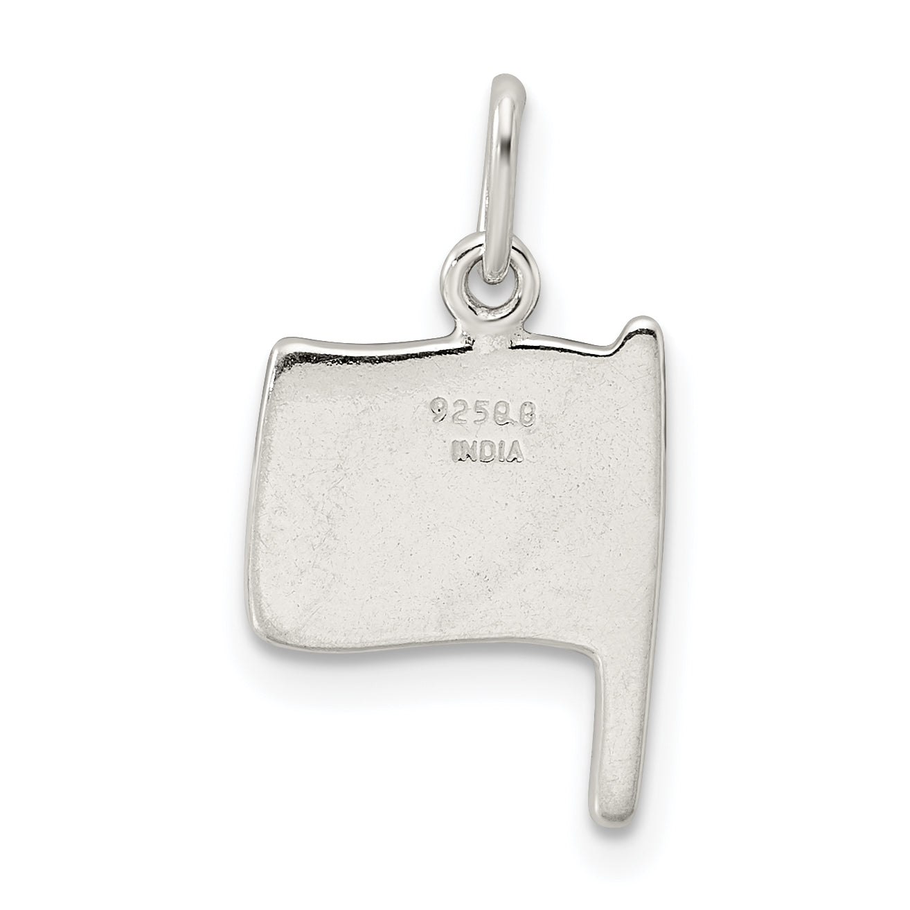 Sterling Silver Polished Enamel American Flag Pendant