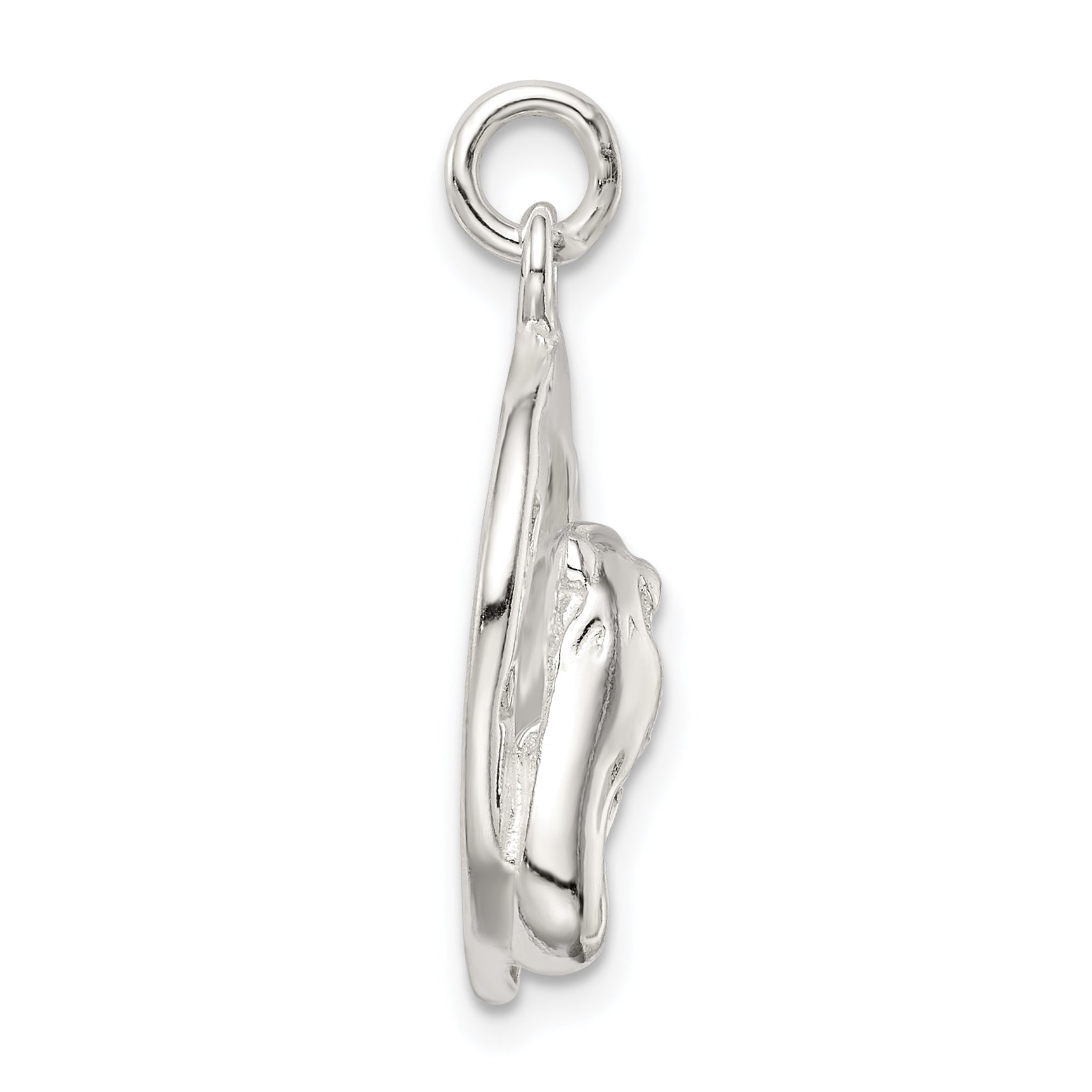 Sterling Silver Polished Horseshoe With Horse Head Pendant