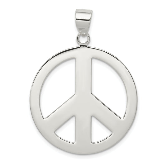 Sterling Silver Polished Peace Pendant