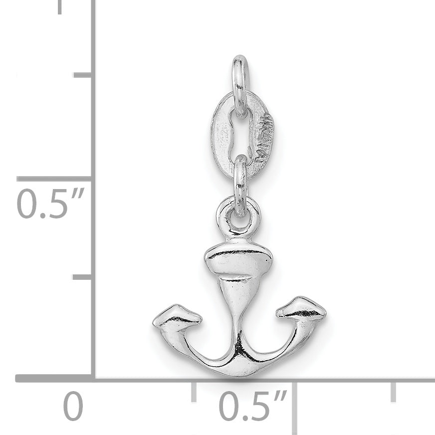 Sterling Silver Polished Anchor Charm