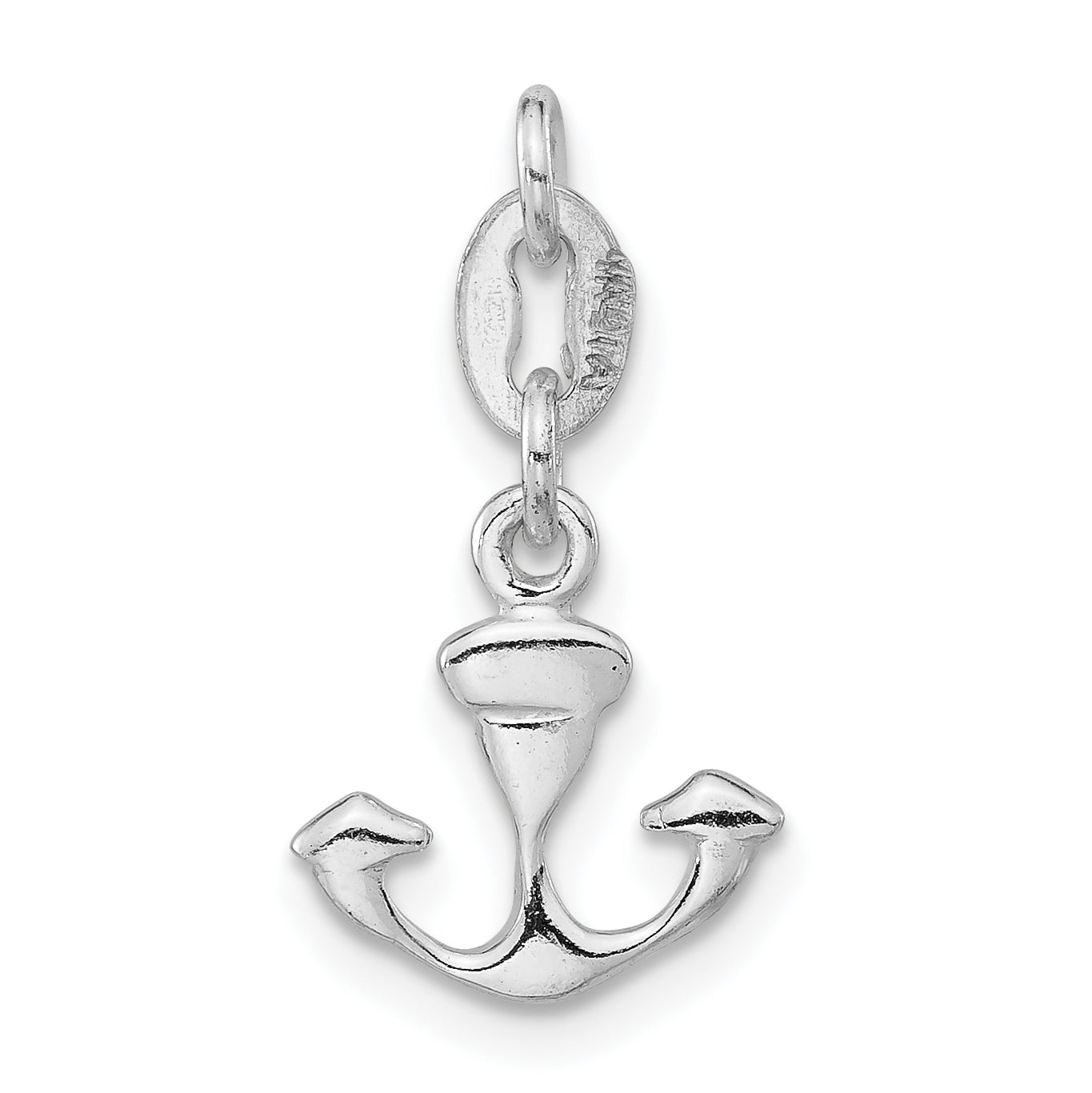 Sterling Silver Polished Anchor Charm
