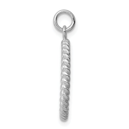 Sterling Silver Rhodium-Plated Anchor Pendant