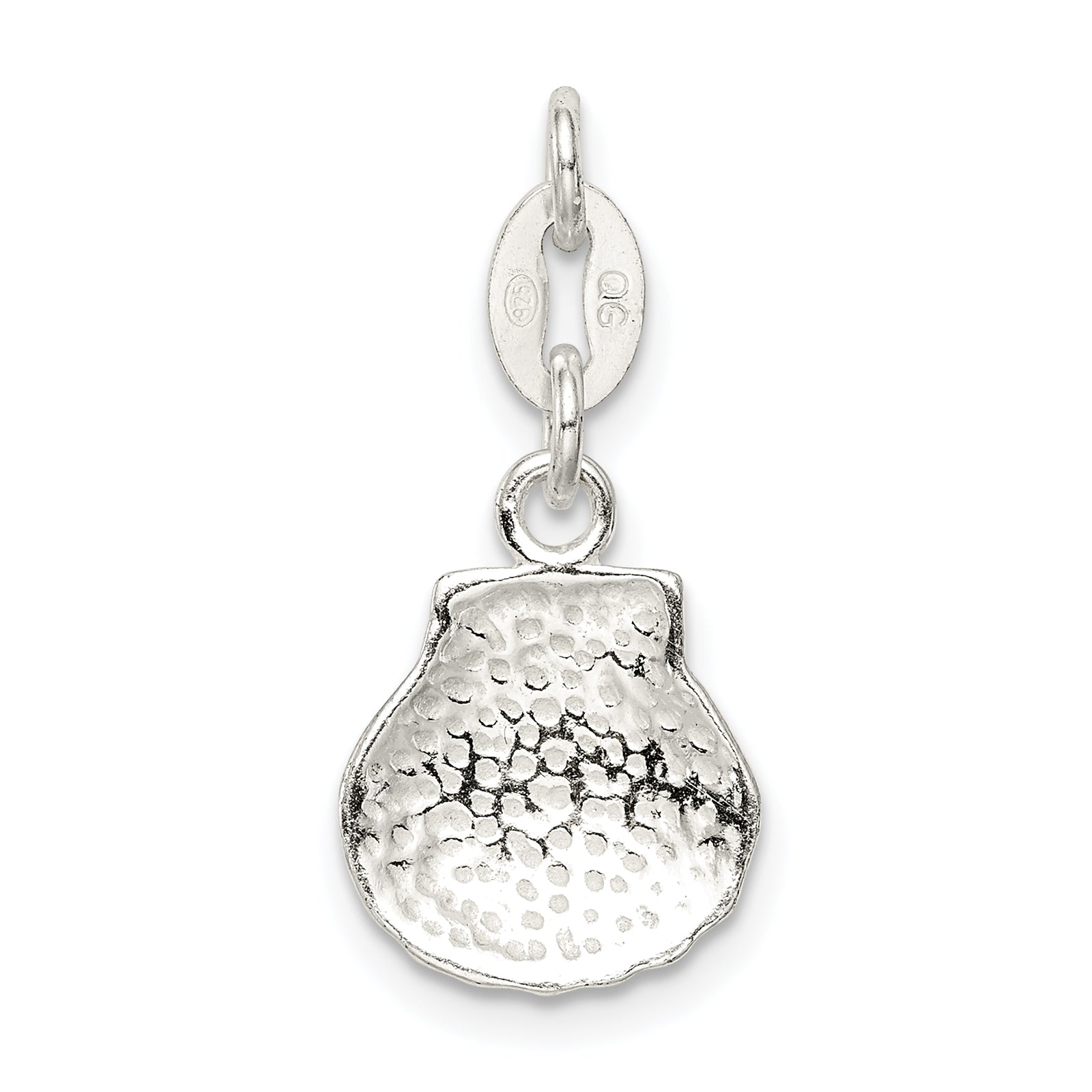 Sterling Silver Polished & Satin Seashell Charm