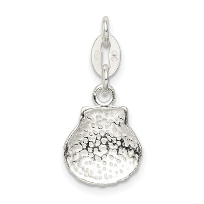 Sterling Silver Polished & Satin Seashell Charm