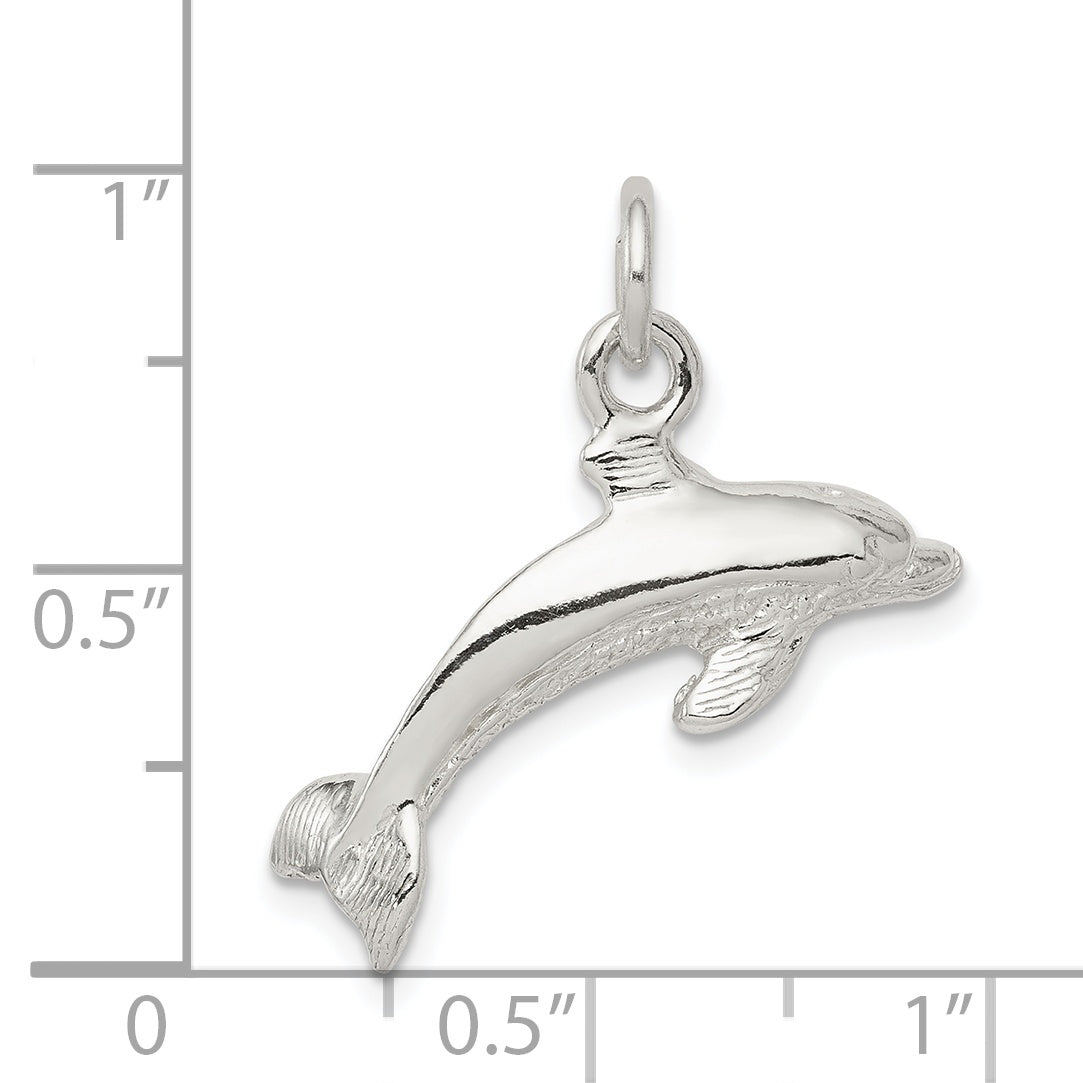 Sterling Silver Polished Dolphin Pendant