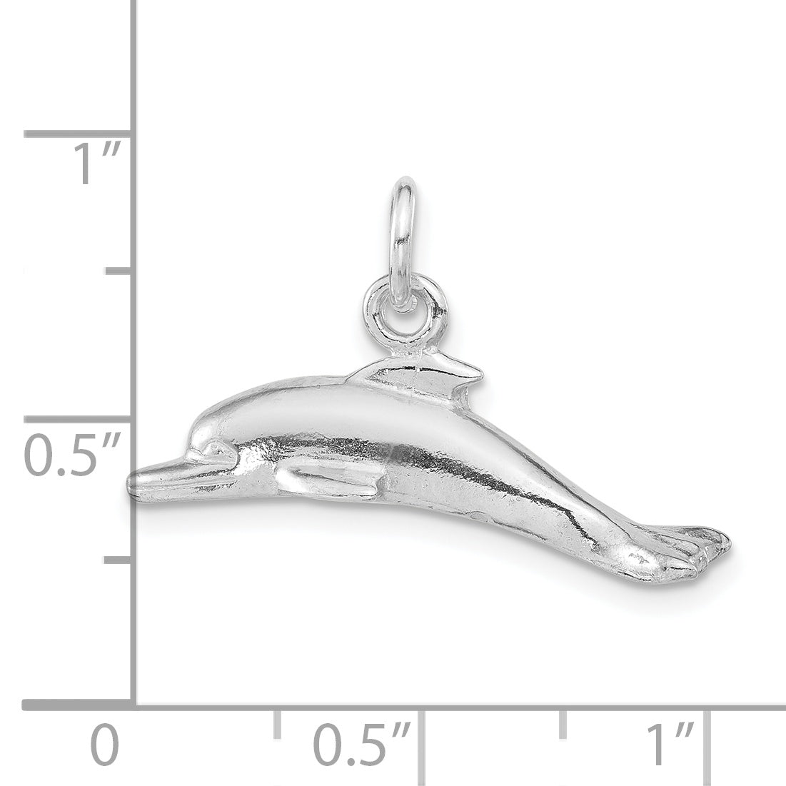 Sterling Silver Polished 3D Dolphin Pendant