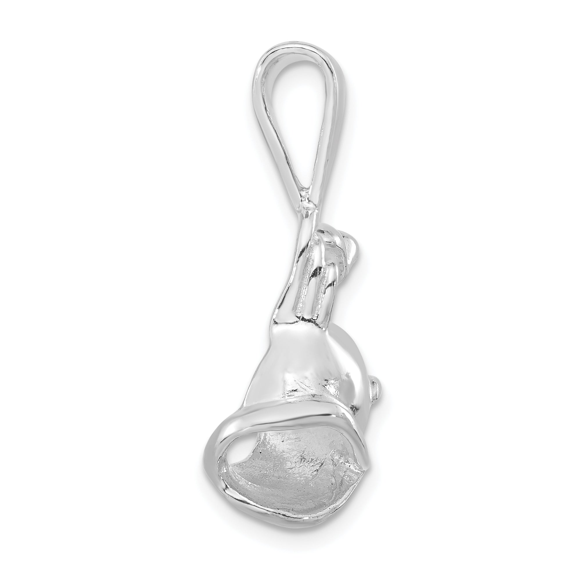 Sterling Silver Polished Open Mouth Whale Pendant