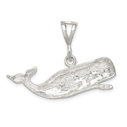Sterling Silver Polished Whale With Open Mouth Pendant