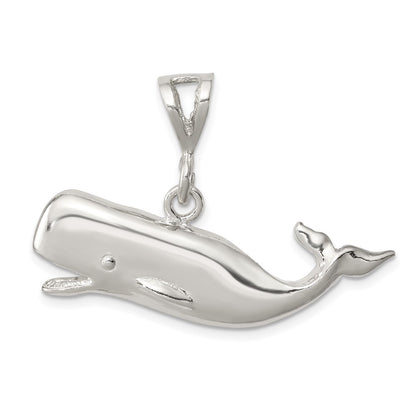 Sterling Silver Polished Whale With Open Mouth Pendant