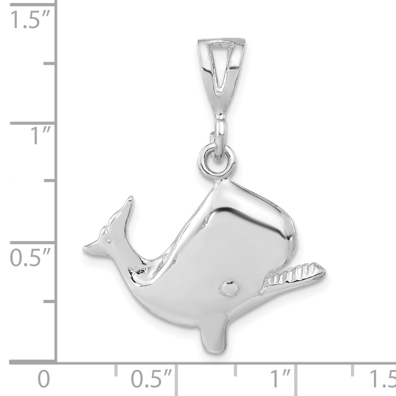 Sterling Silver Polished Whale Pendant