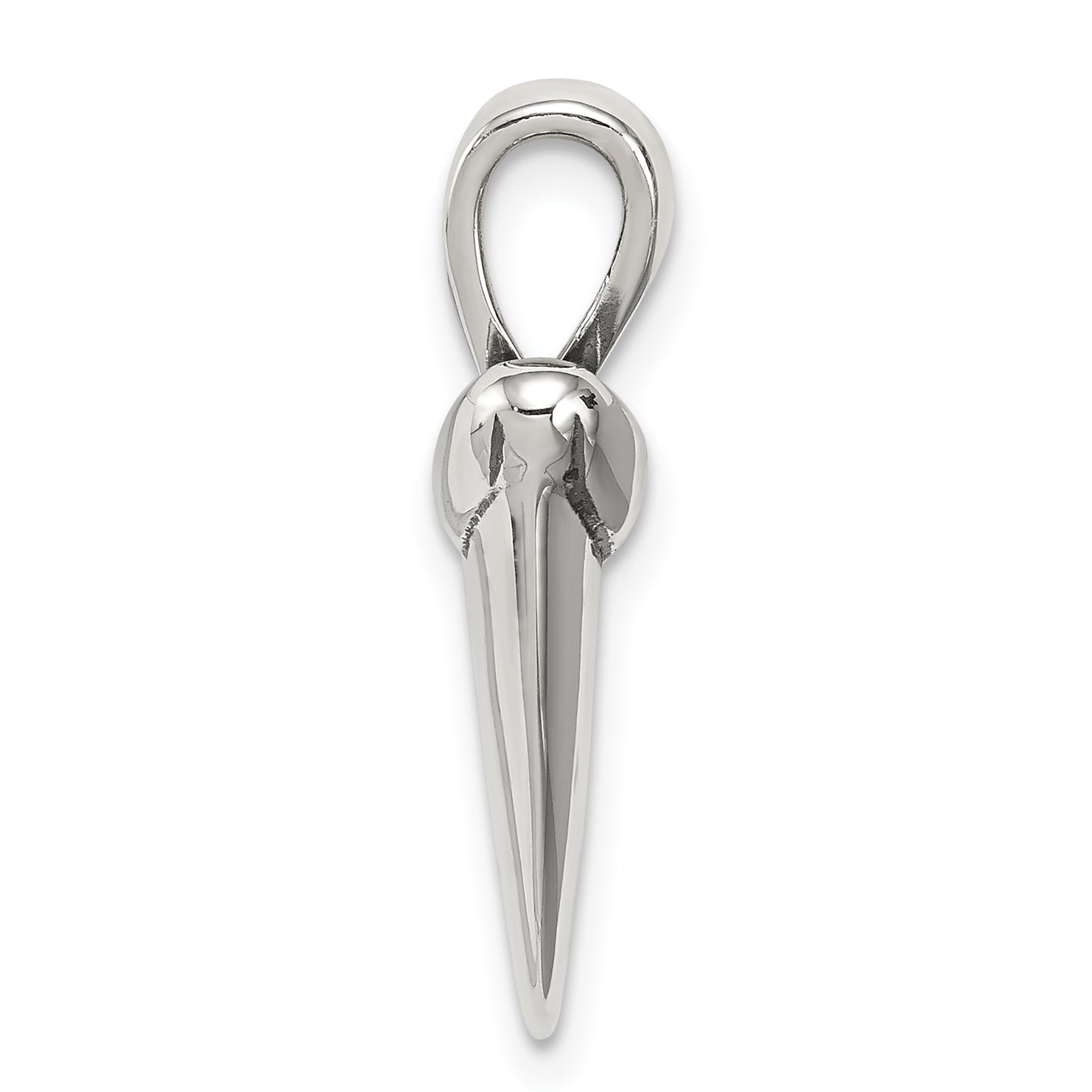 Sterling Silver Antiqued Polished Shark Tooth Pendant